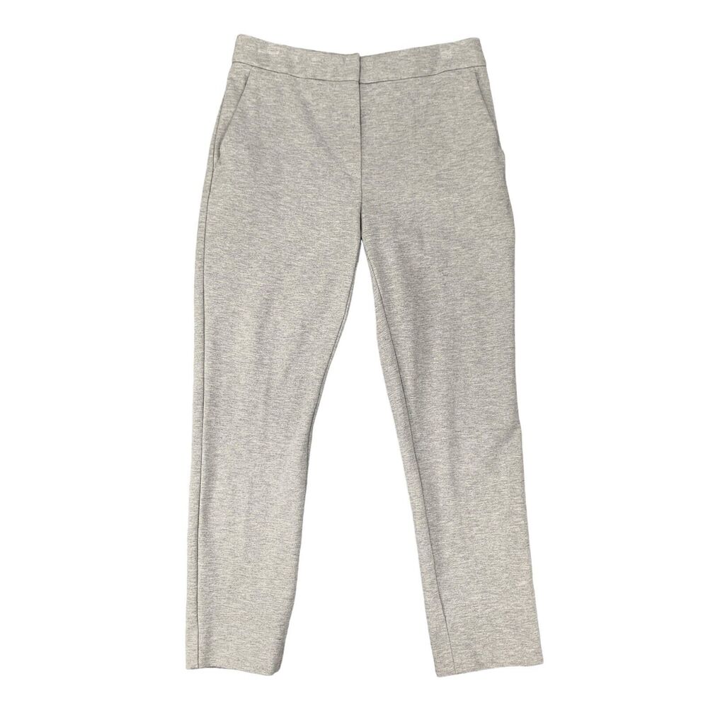 MaxMara Pants Womens 2 Gray Heather Ponte Pull On Zip Fly Stretch Skinny Trouser